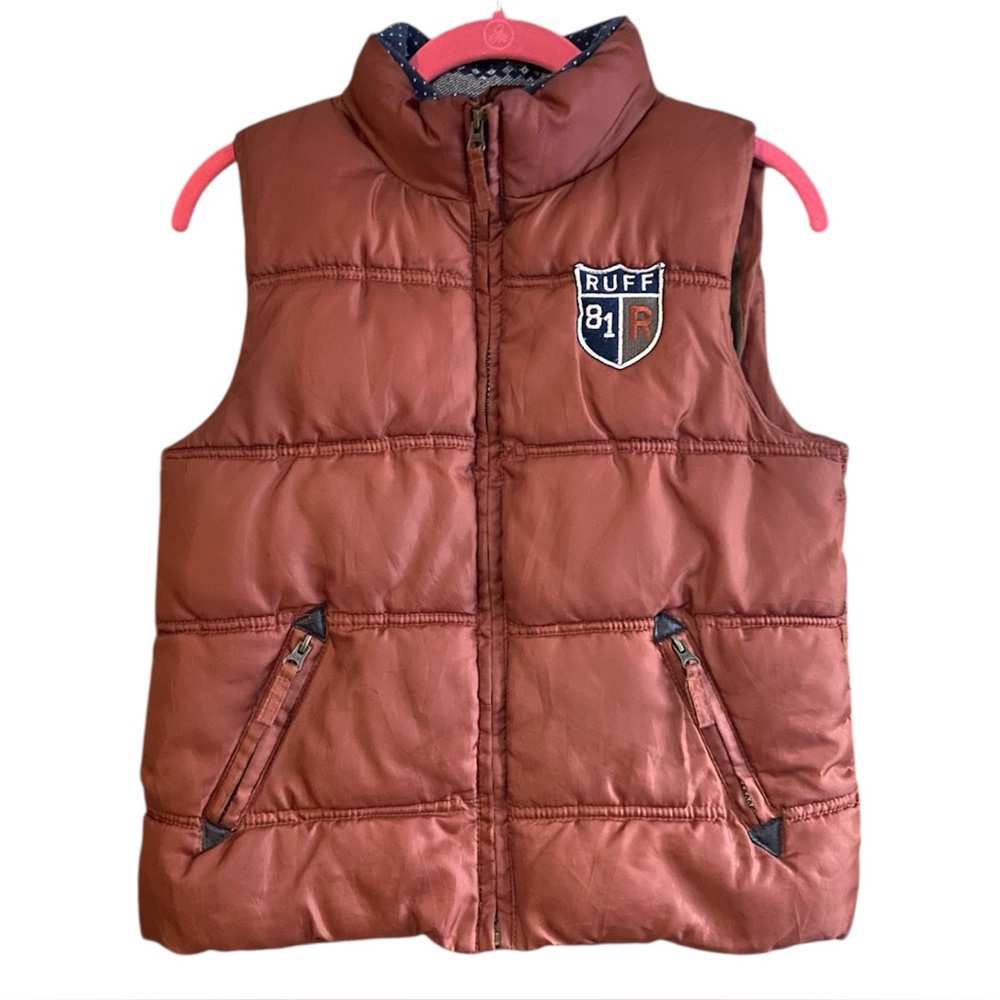 Ruff Hewn Rust Puffer Vest Small Quilted Utility Gorpcore Outdoors